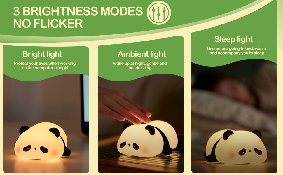 Cute Silicon Led Night Light Panda | Touch Control