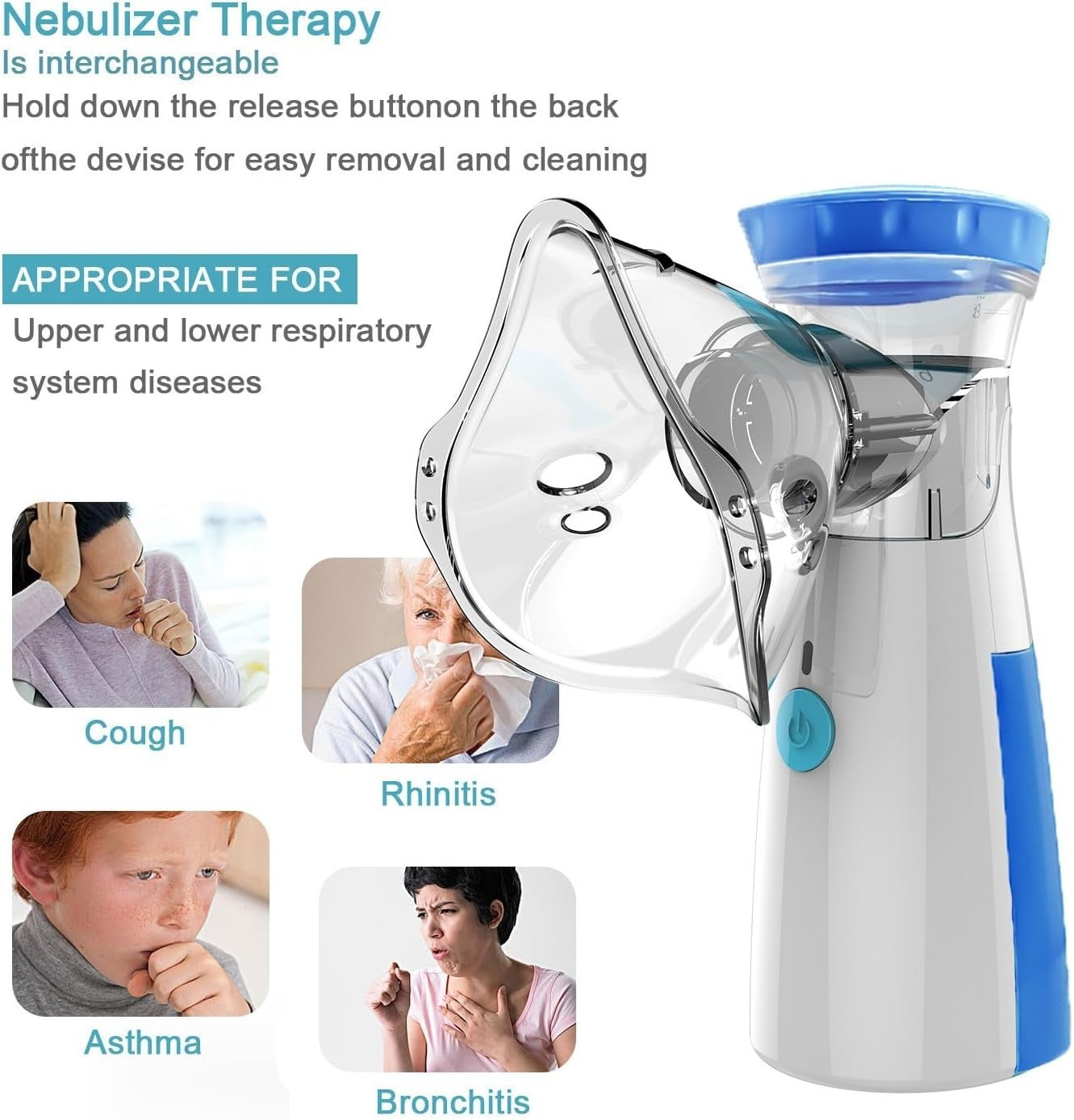 Portable Mesh Nebulizer | Quiet, Handheld Ultrasonic Inhaler For Kids & Adults