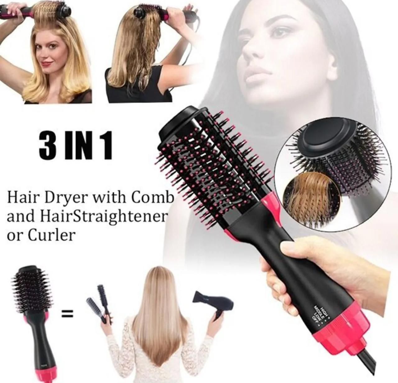 3 in 1 | Hair Dryer with Comb, Hair Straightener & Curler | Style You Hair Form Now